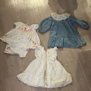 NEXT KIDS Charming White , Blue  and floral Kids Dress Set